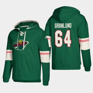 Unique Minnesota Wild #64 Mikael Granlund Green adidas Lace Up Pullover Hoodie for a memorable sports moment