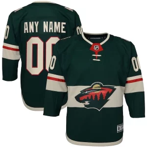 Unique Minnesota Wild Youth Home Premier Custom Jersey   Green to show your team love