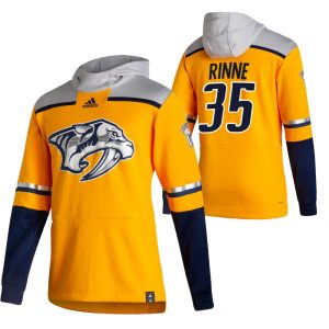 Unique Nashville Predators #35 Pekka Rinne Adidas Reverse Retro Pullover Hoodie Gold for a memorable sports moment