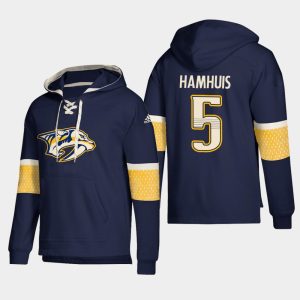 Unique Nashville Predators #5 Dan Hamhuis Navy adidas Lace Up Pullover Hoodie for top   notch game   day wear