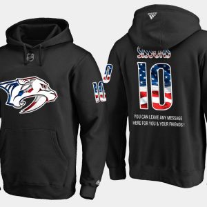 Unique Predators #10 Colton Sissons NHL Banner Wave Usa Flag Black Hoodie for top   notch game   day wear