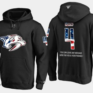 Unique Predators #4 Ryan Ellis NHL Banner Wave Usa Flag Black Hoodie to show your team love