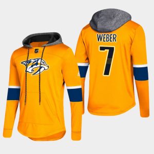 Unique Predators #7 Yannick Weber Gold 2018 Pullover Platinum Hoodie to support your favorite players