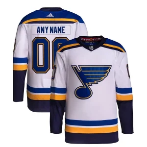 Unique St. Louis Blues adidas Away Primegreen Authentic Custom Jersey   White for die   hard Blackhawks fans