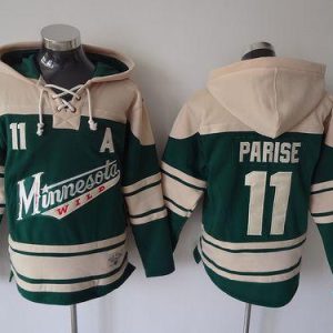 Fantastic Wild #11 Zach Parise Green Sawyer Hooded Sweatshirt Stitched NHL Jersey to stand out at the stadium