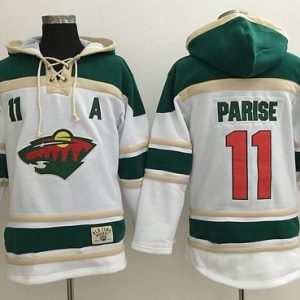 Amazing Wild #11 Zach Parise White Sawyer Hooded Sweatshirt Stitched NHL Jersey to elevate your fan gear collection