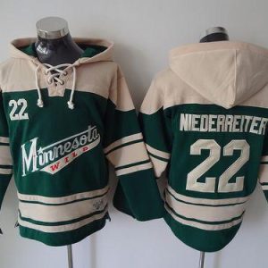 Stylish Wild #22 Nino Niederreiter Green Sawyer Hooded Sweatshirt Stitched NHL Jersey perfect for game days