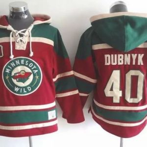 Stylish Wild #40 Devan Dubnyk Red Sawyer Hooded Sweatshirt Stitched NHL Jersey to show your team spirit