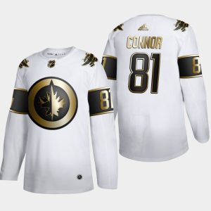 Fantastic Winnipeg Jets #81 Kyle Connor Men's Adidas White Golden Edition Limited Stitched NHL Jersey to show your team spirit